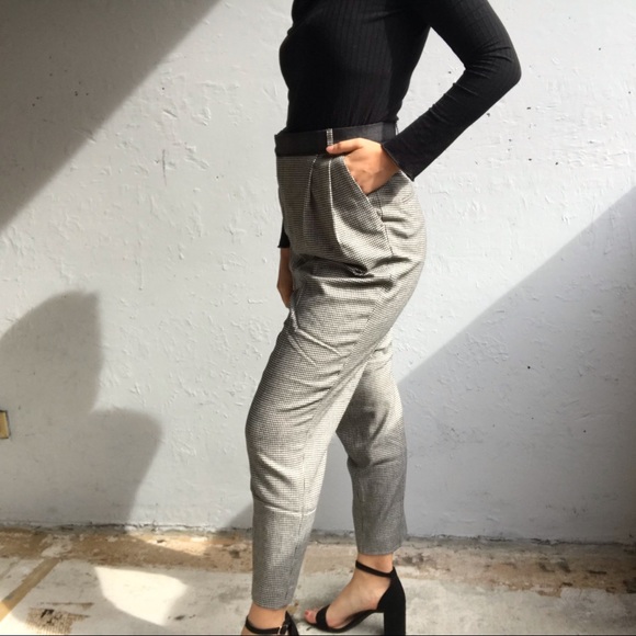 gingham high waisted trousers - Picture 2 of 16